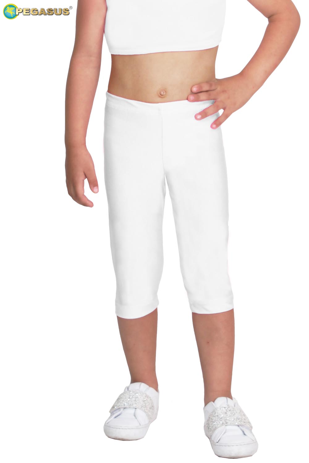 LEGGINS DANZA LYCRA TRE QUARTI BIANCO BABY